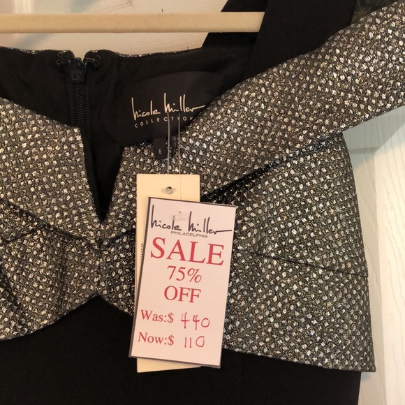 Nicole Miller Dress, Black & Silver - Picture 3 of 5